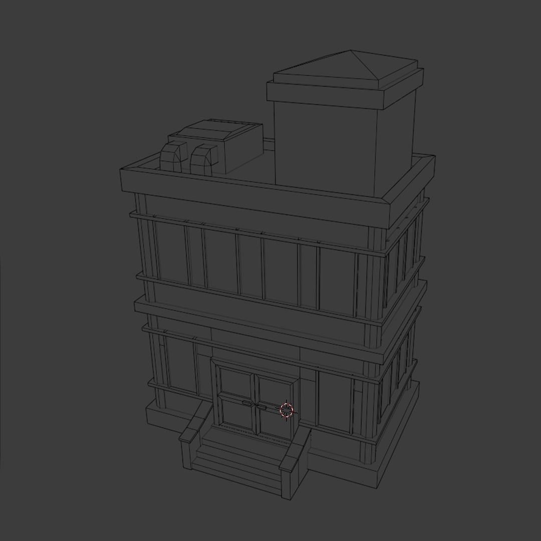 Build House Office Low-poly Mobile Stylized Cartoon Urban Low-poly 3D model_6