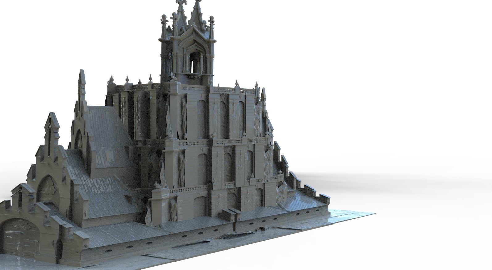 Gothic sinister large dungeon 3D 3D model_3