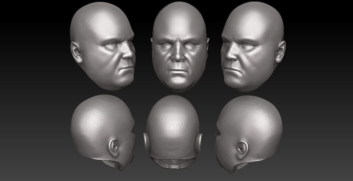 ONE6 Scale Head -Vincent Donofrio - Wilson Fisk - Netflix ver 3D print model_1