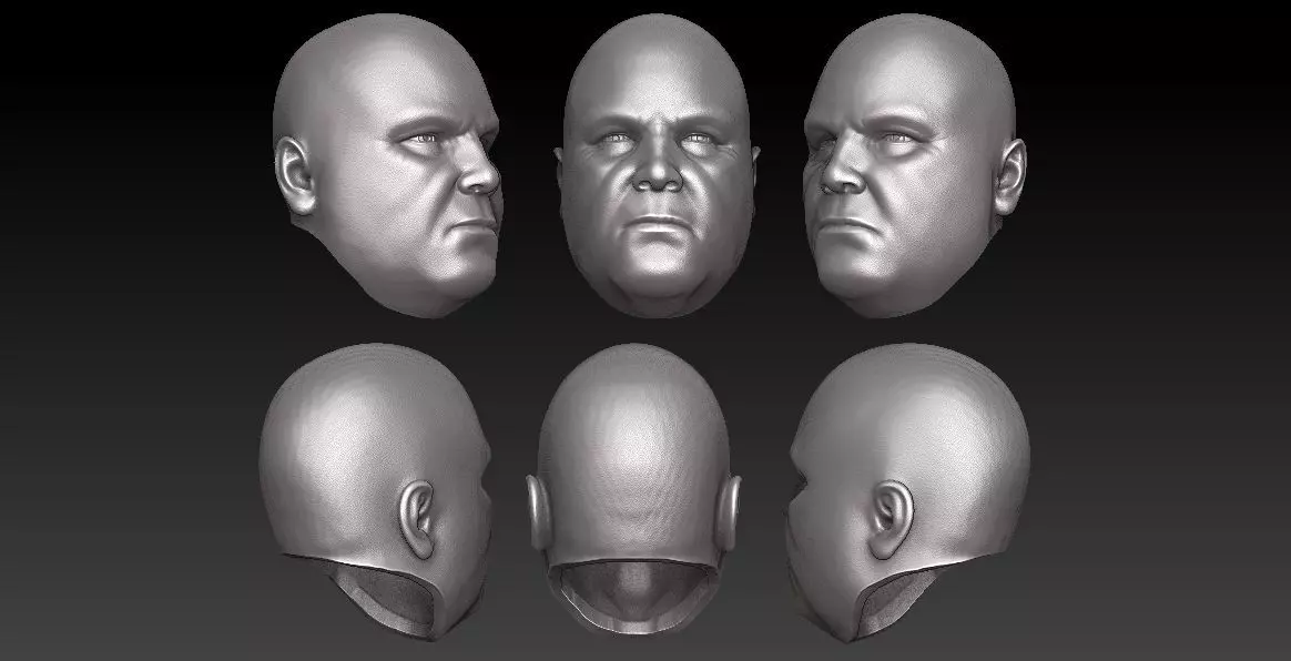 ONE6 Scale Head -Vincent Donofrio - Wilson Fisk - Netflix ver 3D print model_0