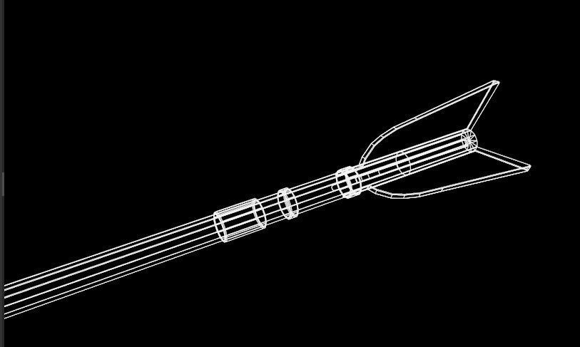 Bow arrow quiver Low-poly 3D model_4