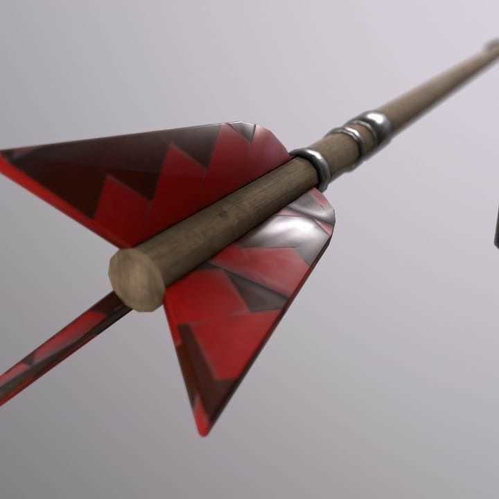 Bow arrow quiver Low-poly 3D model_12