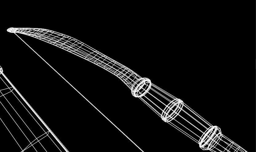 Bow arrow quiver Low-poly 3D model_7