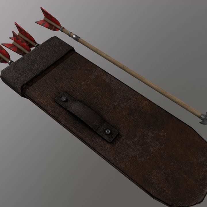 Bow arrow quiver Low-poly 3D model_14