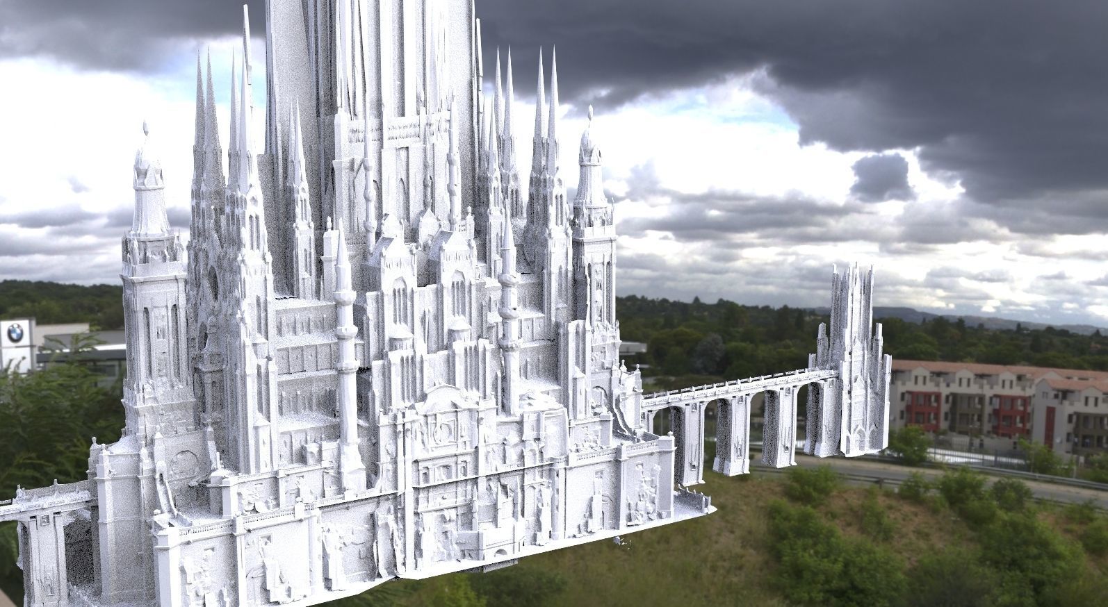 Asgardian City of the Gods Kitbash 3D model_6