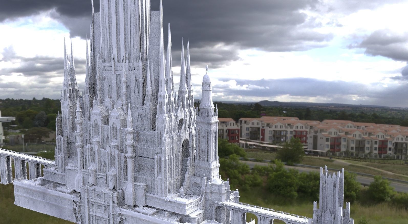 Asgardian City of the Gods Kitbash 3D model_7