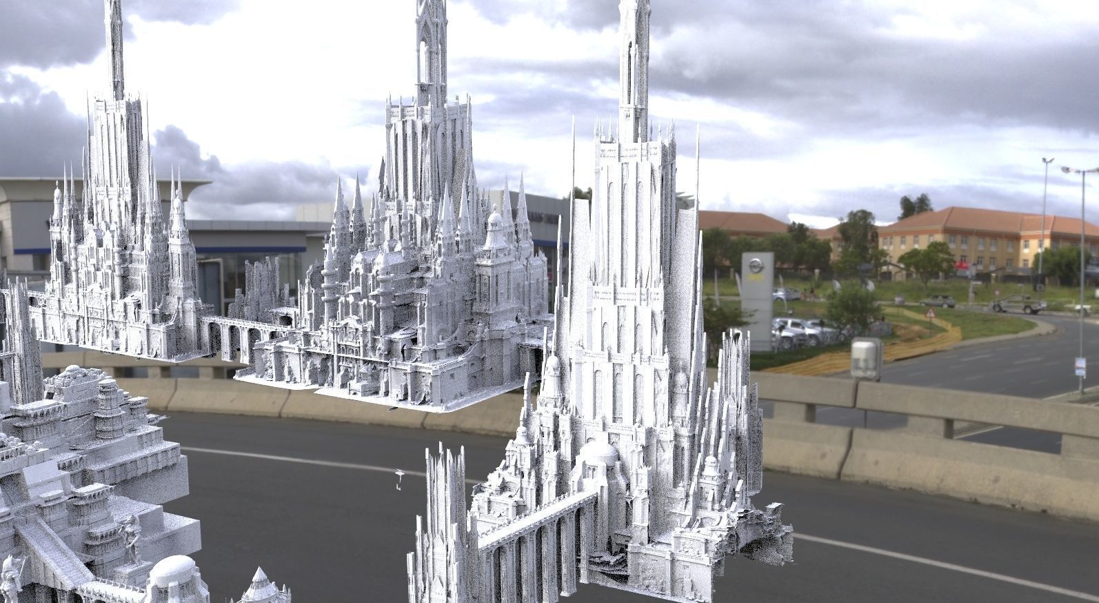 Asgardian City of the Gods Kitbash 3D model_10