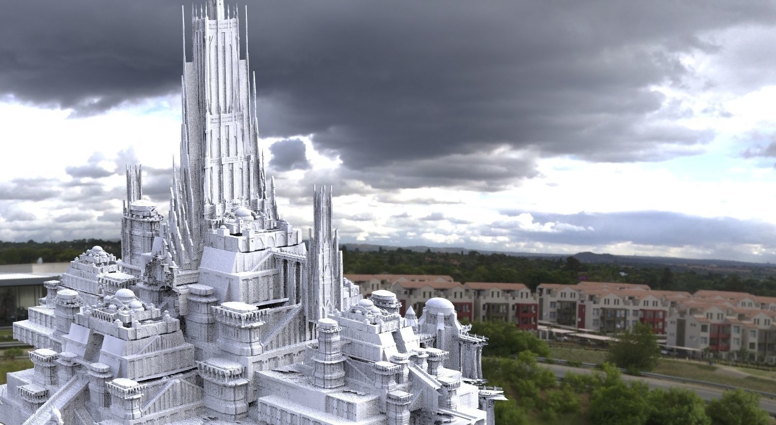 Asgardian City of the Gods Kitbash 3D model_4