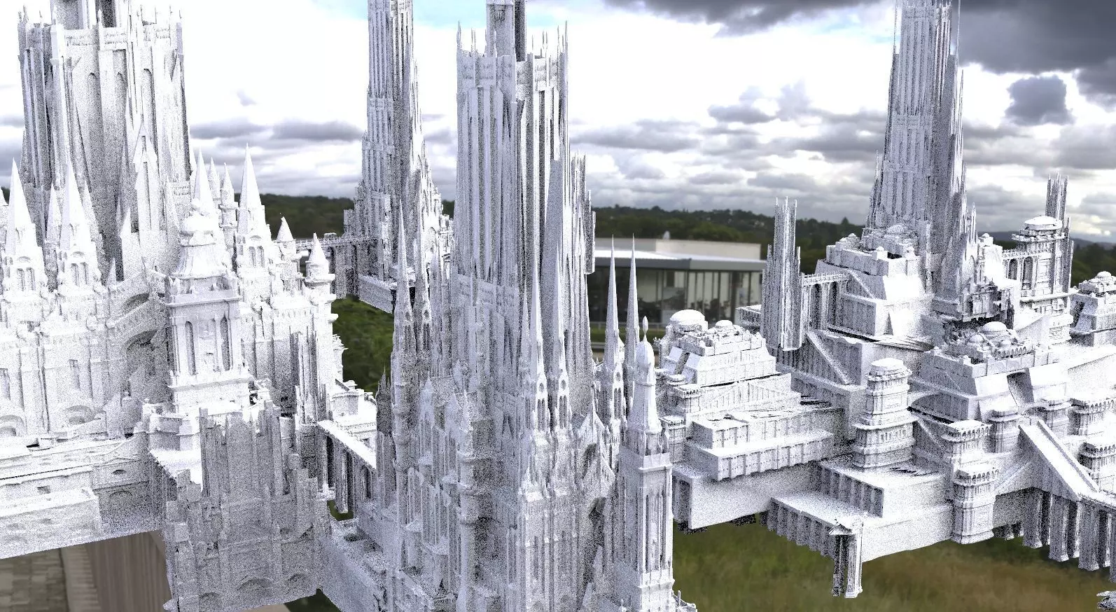 Asgardian City of the Gods Kitbash 3D model_0