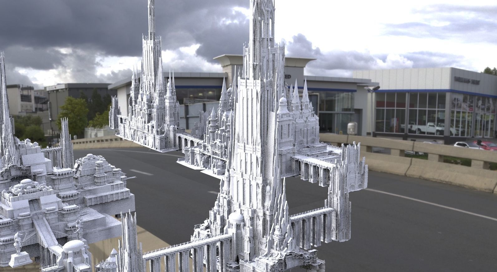 Asgardian City of the Gods Kitbash 3D model_9