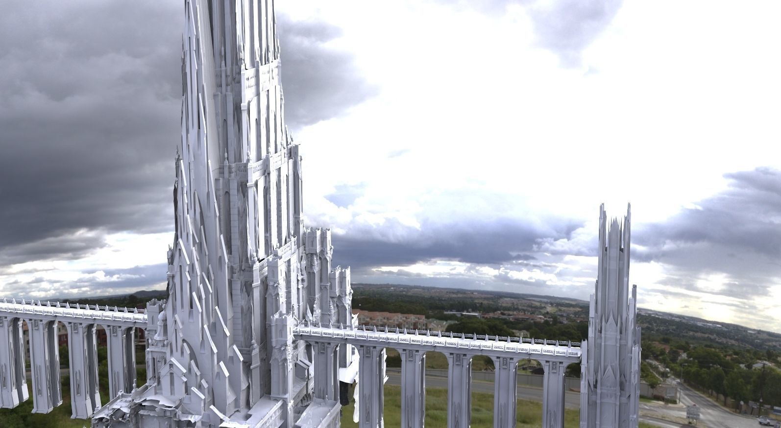 Asgardian City of the Gods Kitbash 3D model_2