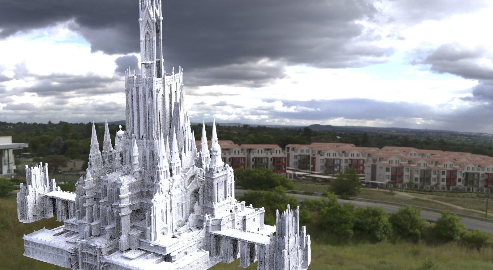 Asgardian City of the Gods Kitbash 3D model_8