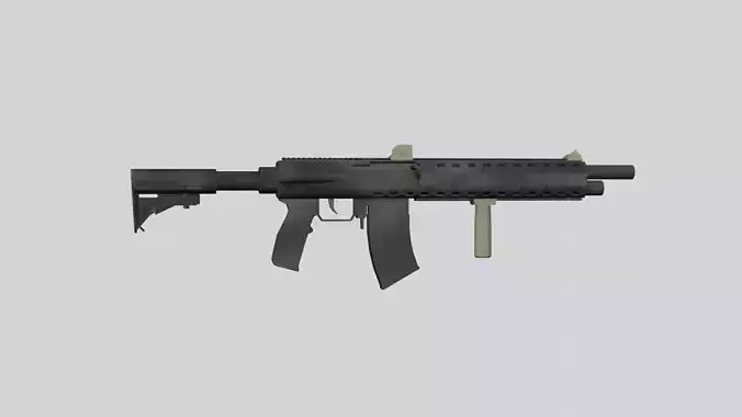 Tactical modern semy-automatic shotgun Low-poly 3D model