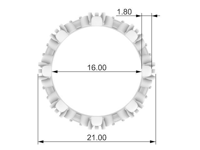 Ruby Crown Ring  3D print model_12