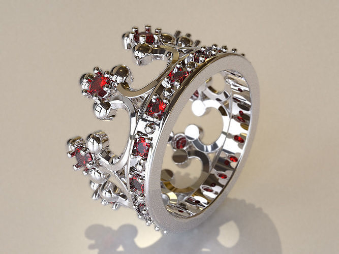 Ruby Crown Ring  3D print model