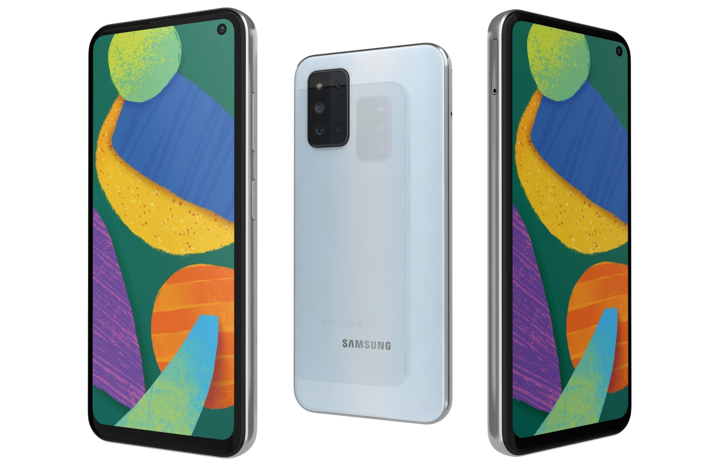 Samsung Galaxy F52 5G Black And White 3D model_4