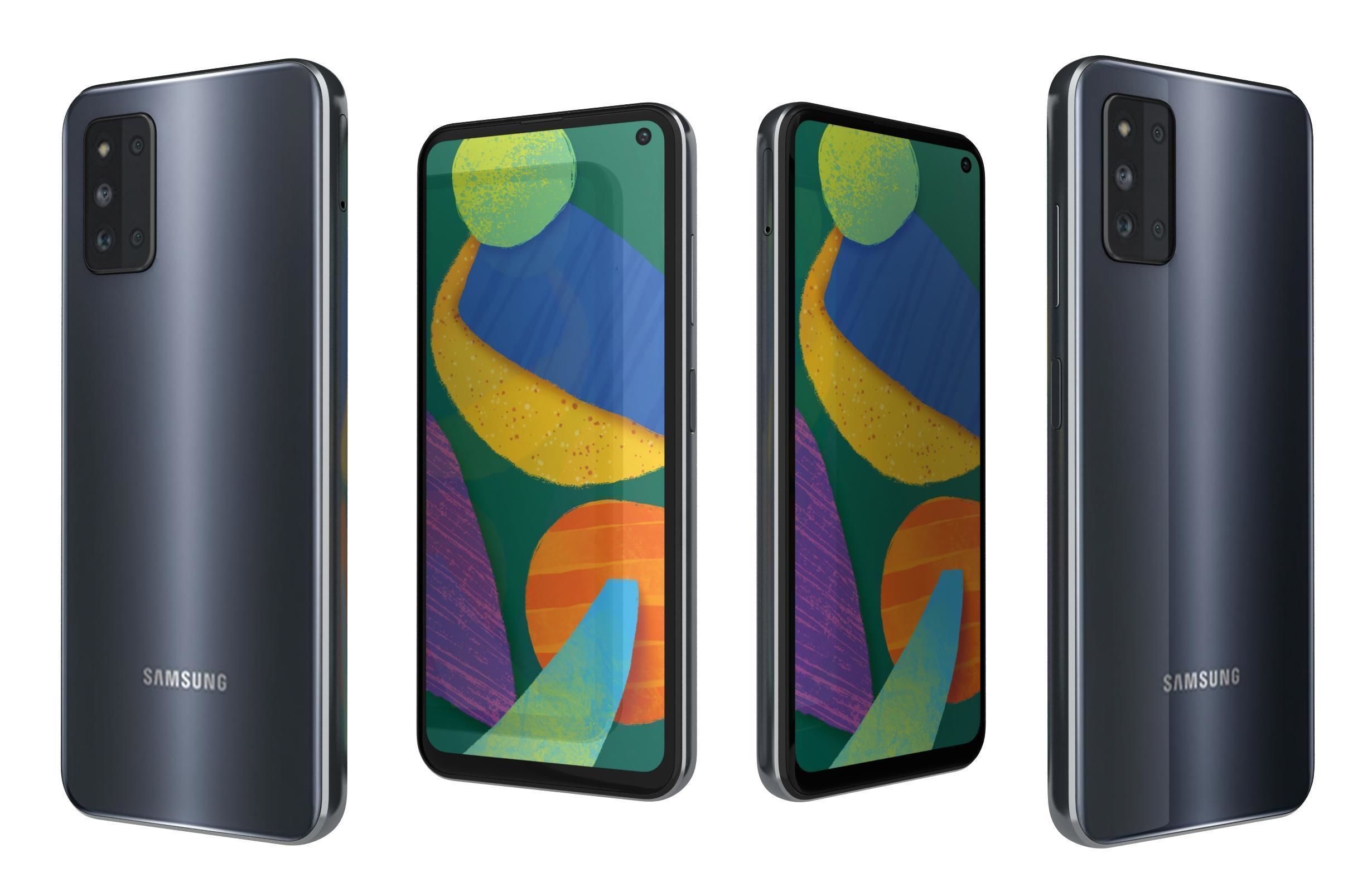 Samsung Galaxy F52 5G Black And White 3D model_7