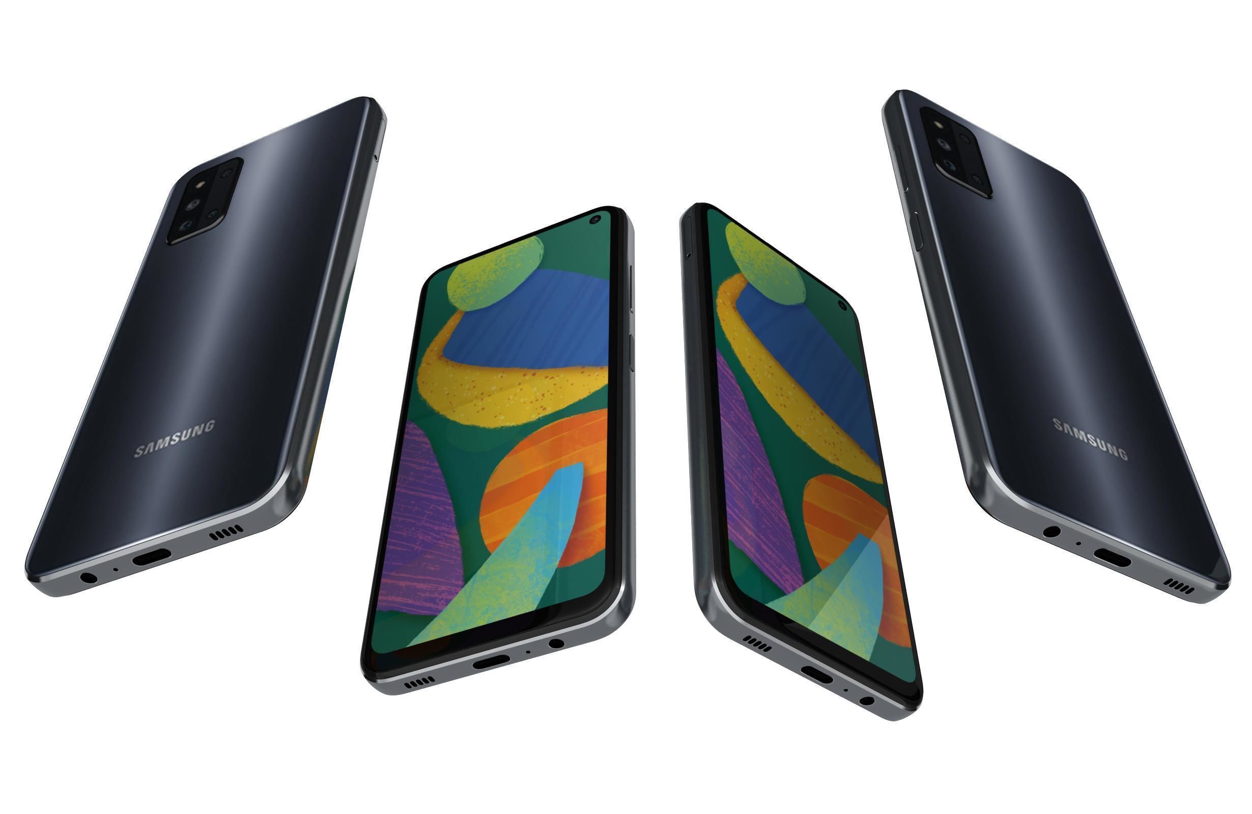 Samsung Galaxy F52 5G Black And White 3D model_12