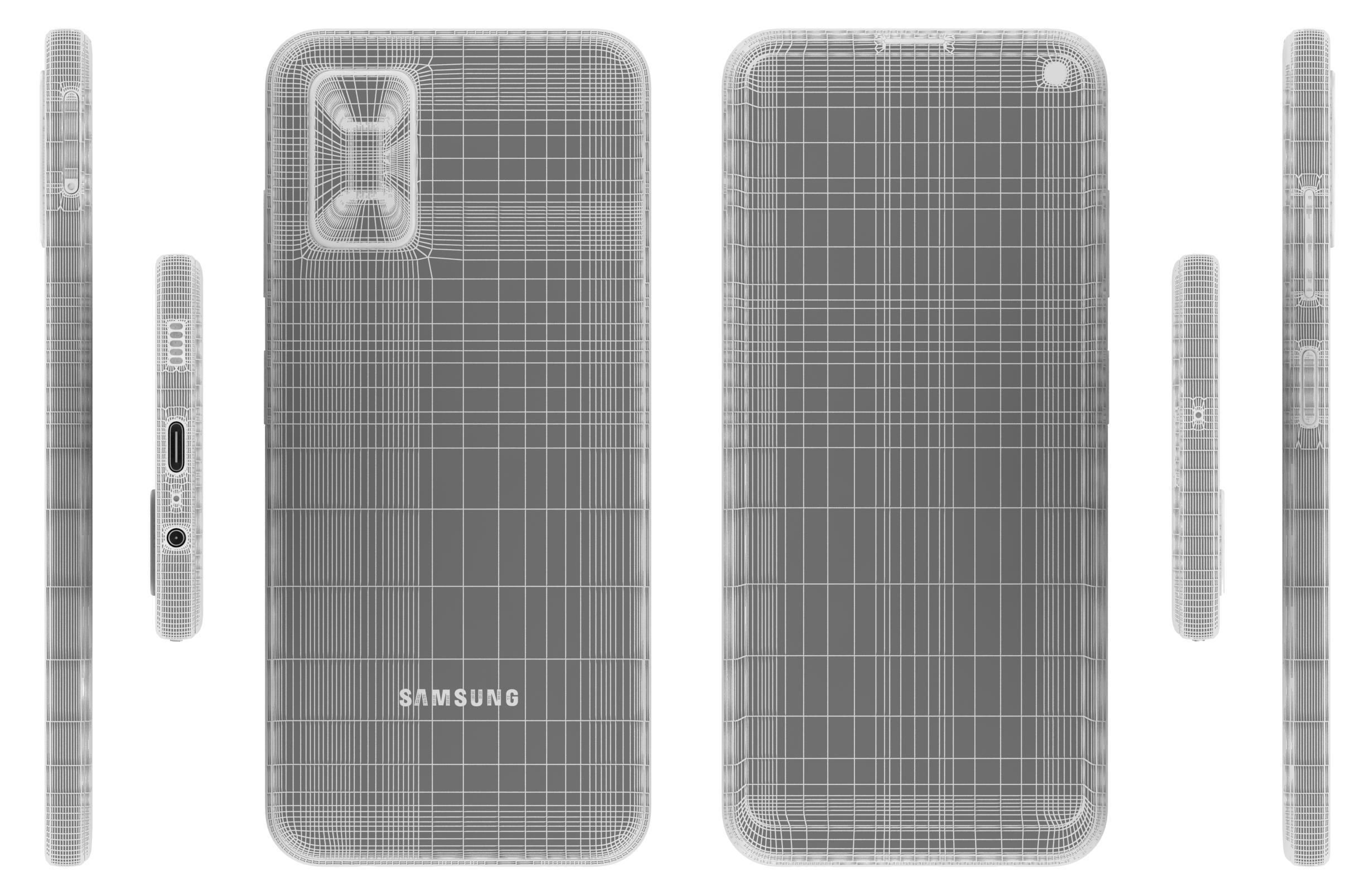 Samsung Galaxy F52 5G Black And White 3D model_34