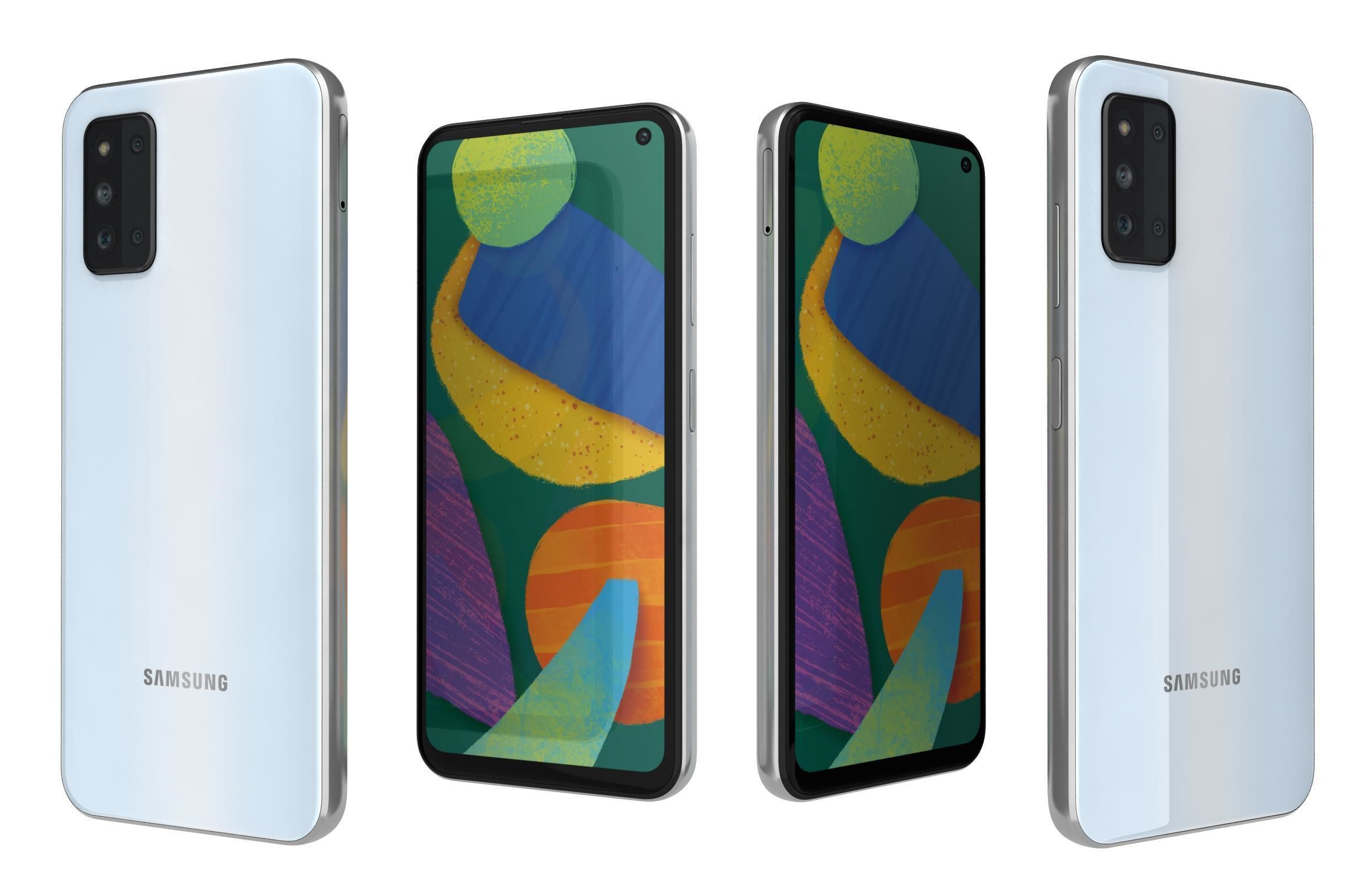 Samsung Galaxy F52 5G Black And White 3D model_8