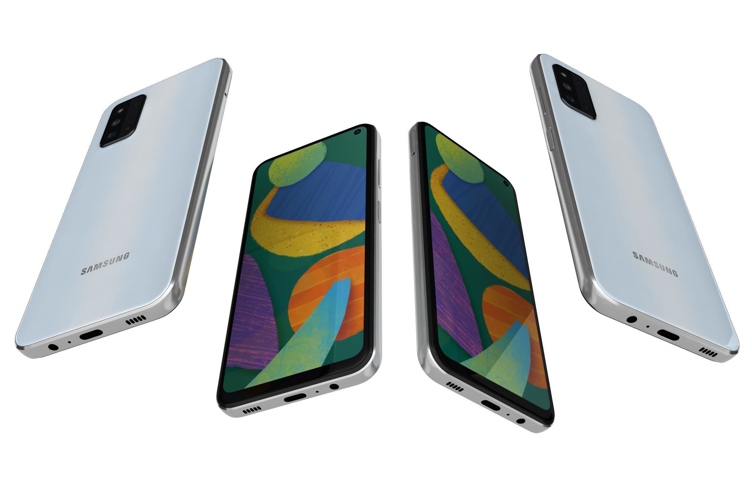 Samsung Galaxy F52 5G Black And White 3D model_11