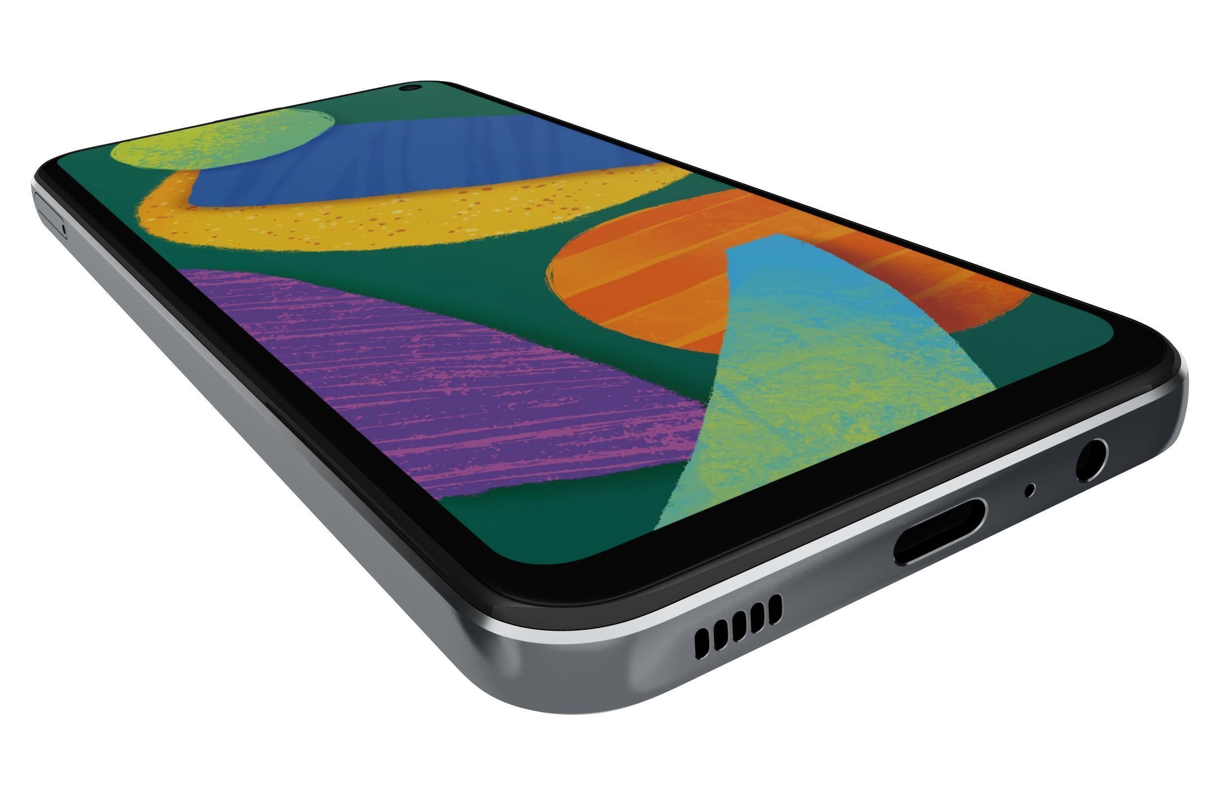 Samsung Galaxy F52 5G Black And White 3D model_19