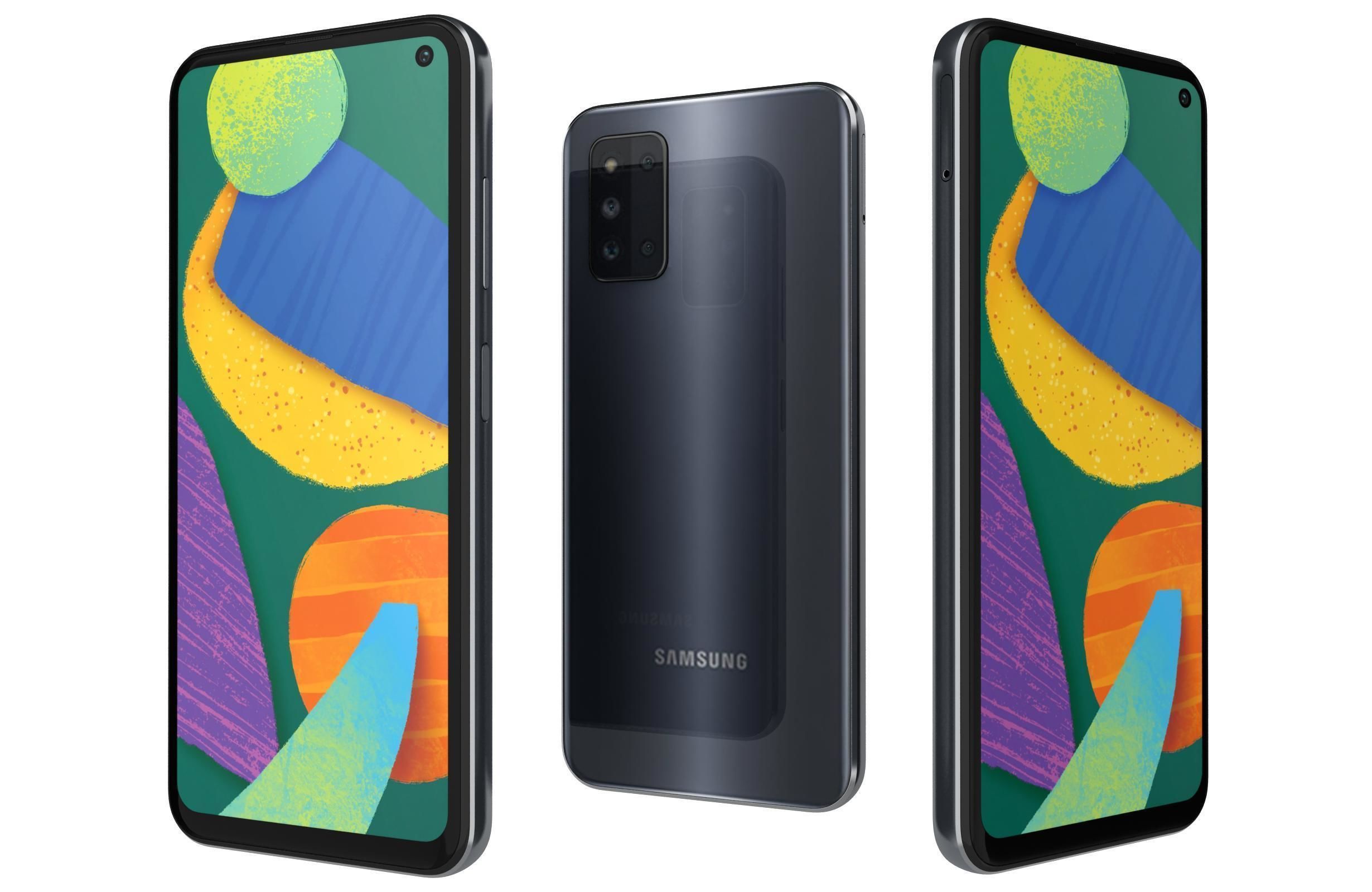 Samsung Galaxy F52 5G Black And White 3D model_1