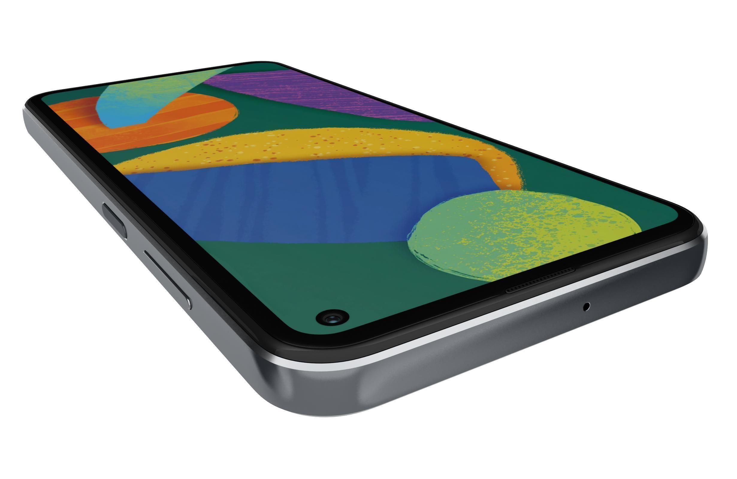 Samsung Galaxy F52 5G Black And White 3D model_21