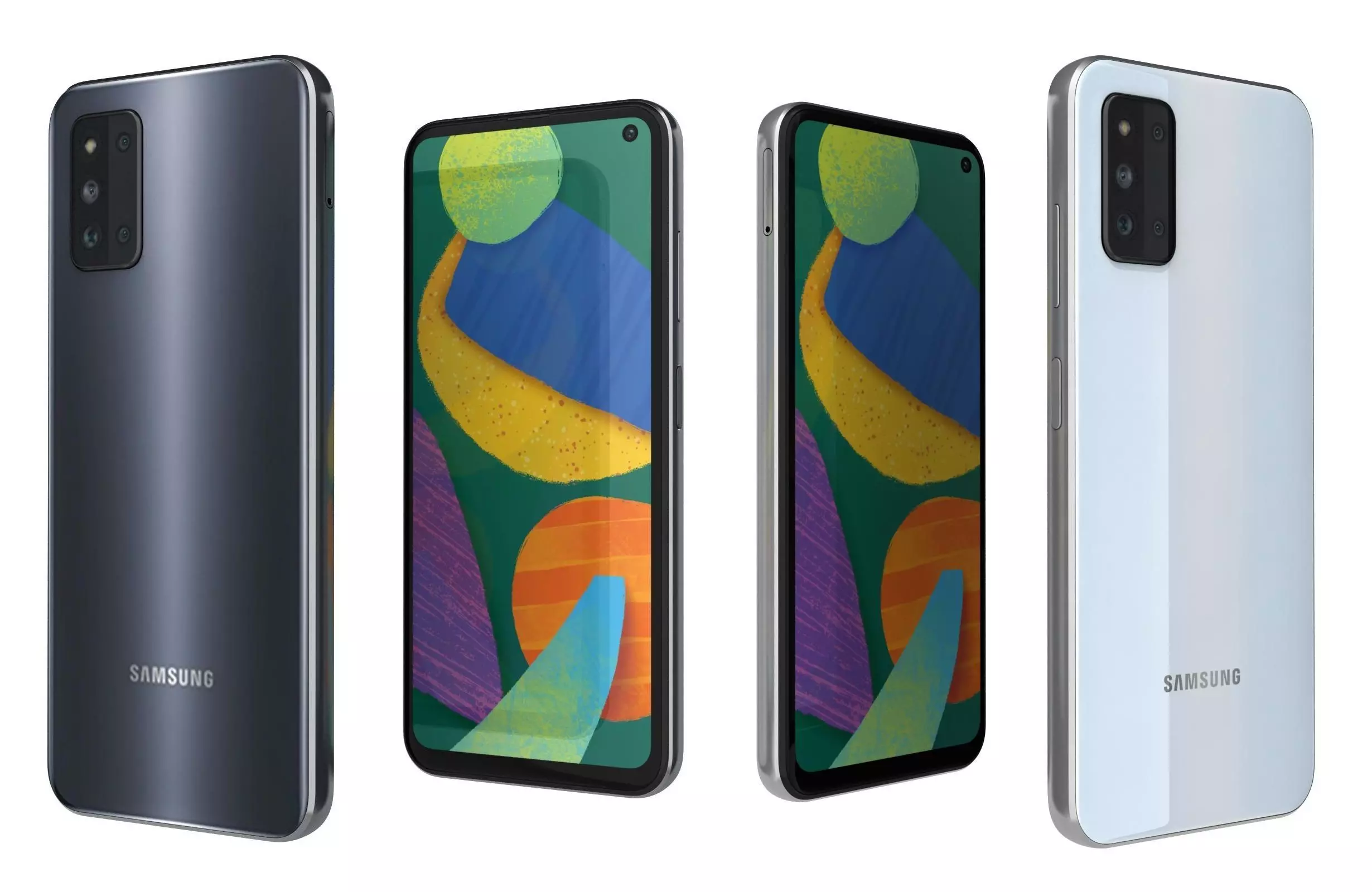 Samsung Galaxy F52 5G Black And White 3D model_0