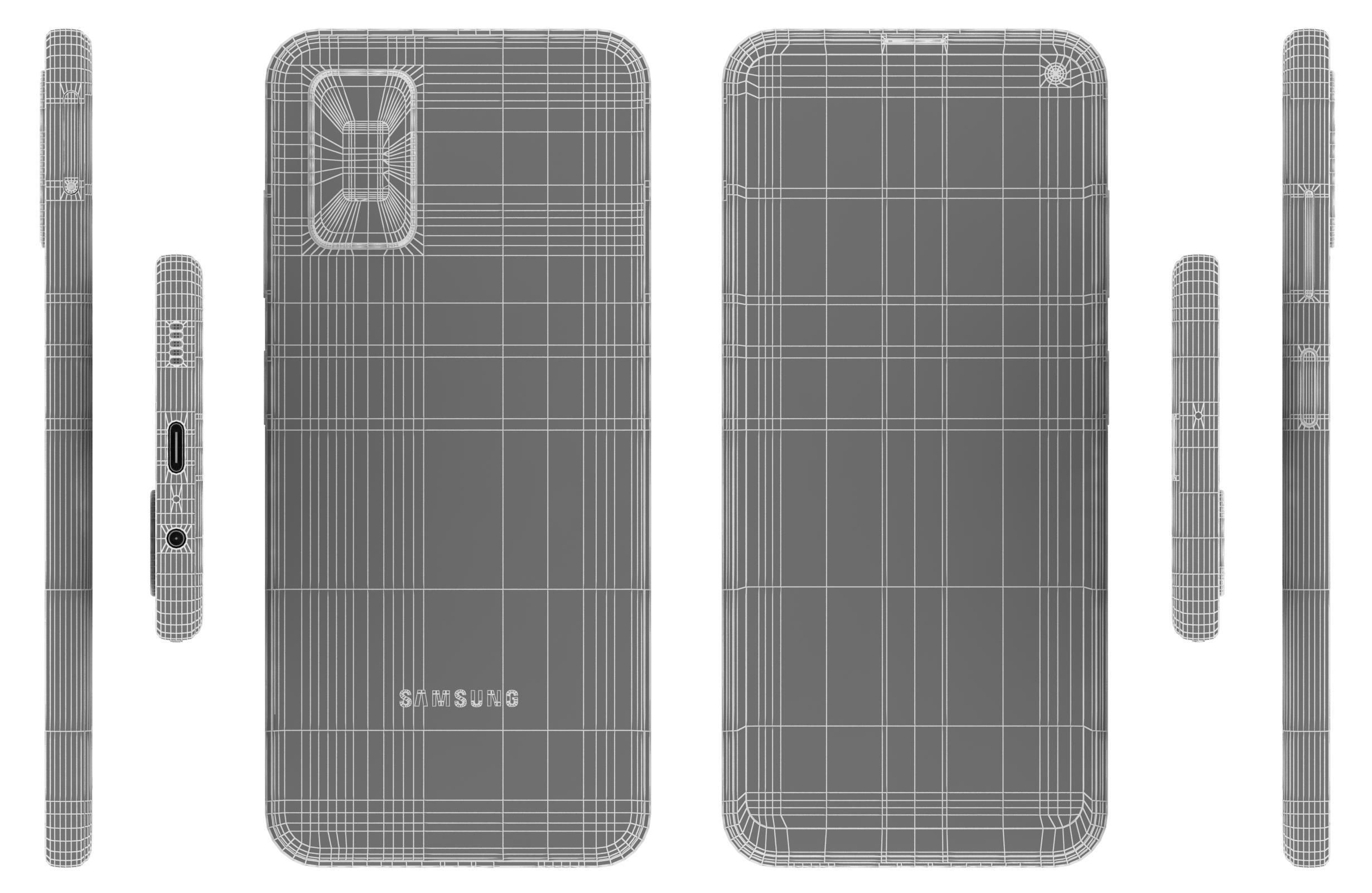 Samsung Galaxy F52 5G Black And White 3D model_33