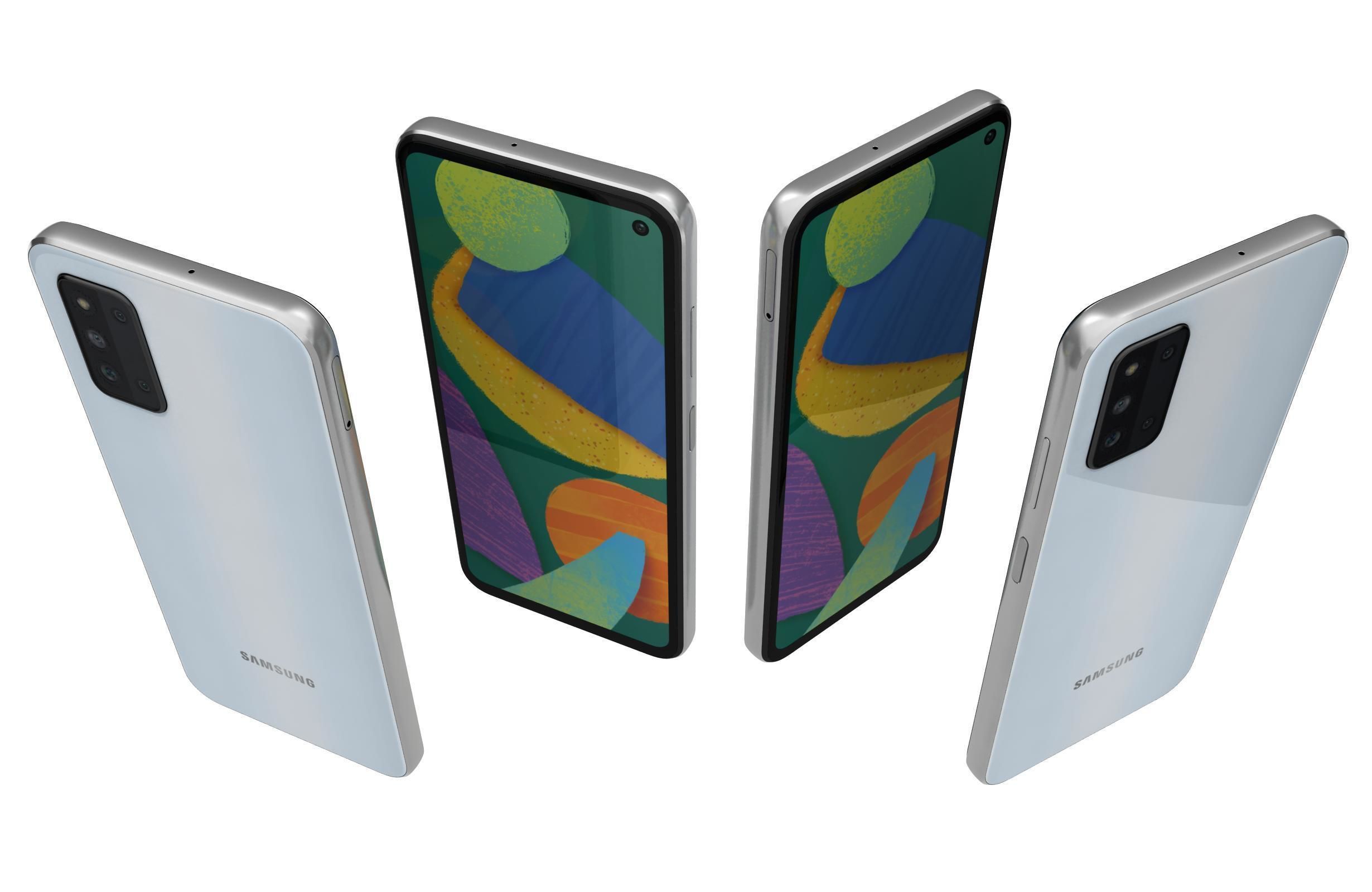 Samsung Galaxy F52 5G Black And White 3D model_10