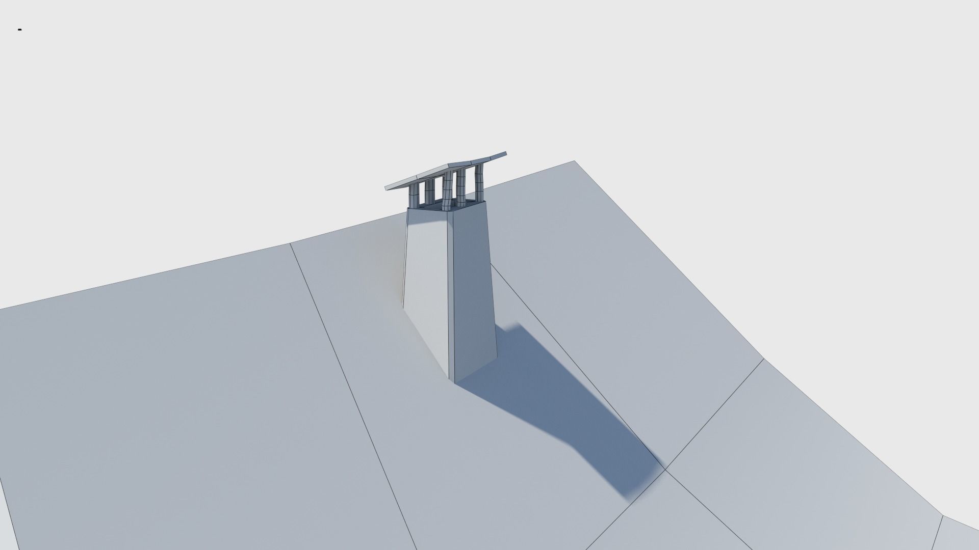 Medieval tower castle and stable Low-poly 3D model_27