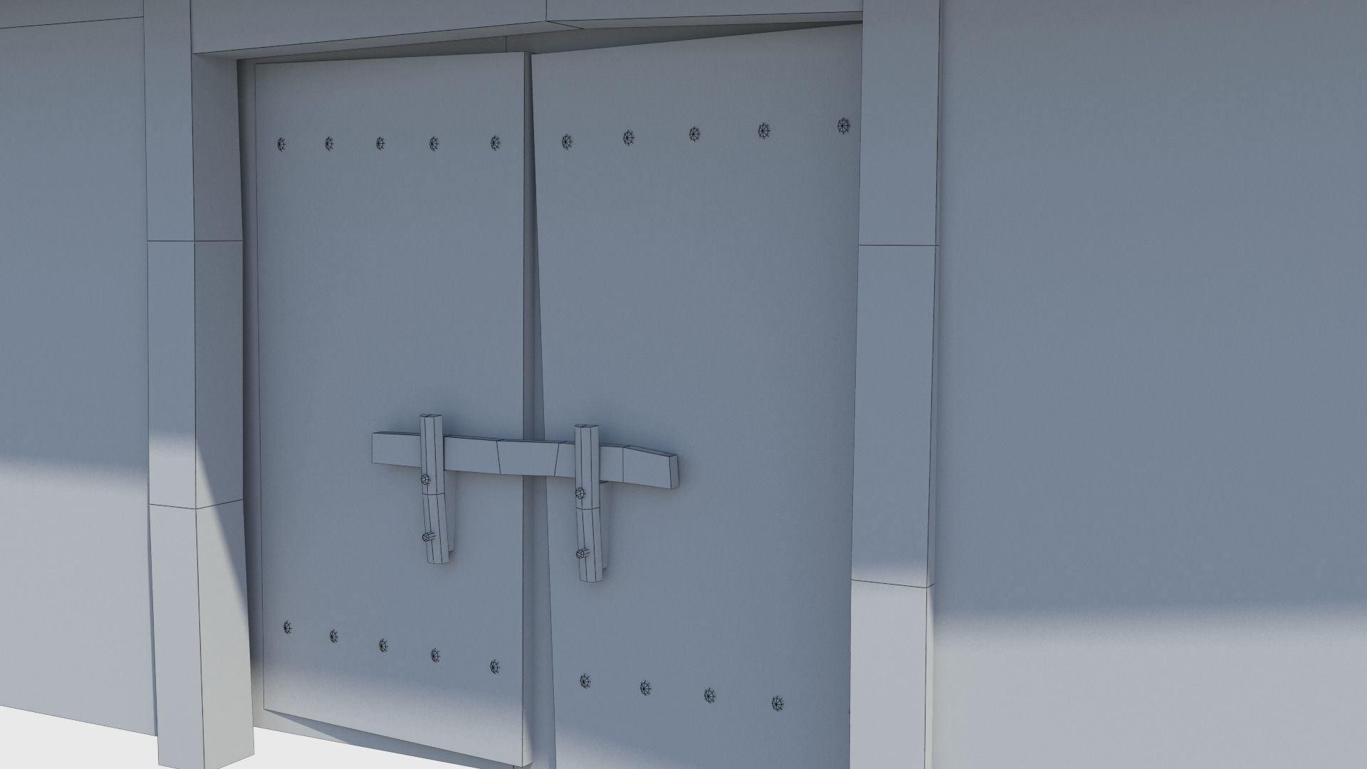 Medieval tower castle and stable Low-poly 3D model_39