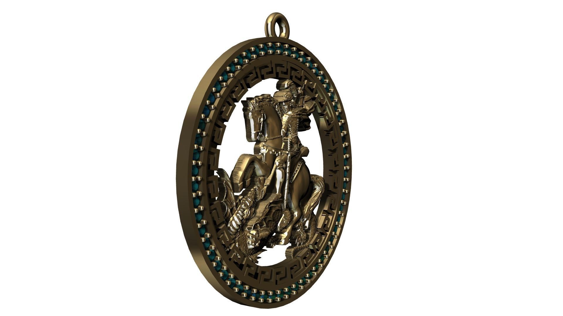 Saint George Medal Sao Jorge pingente 3D Print Model 3D print model_2