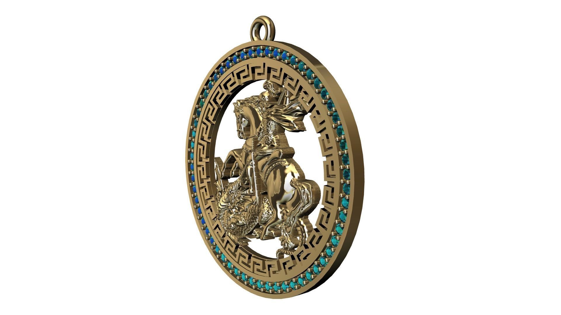 Saint George Medal Sao Jorge pingente 3D Print Model 3D print model_9