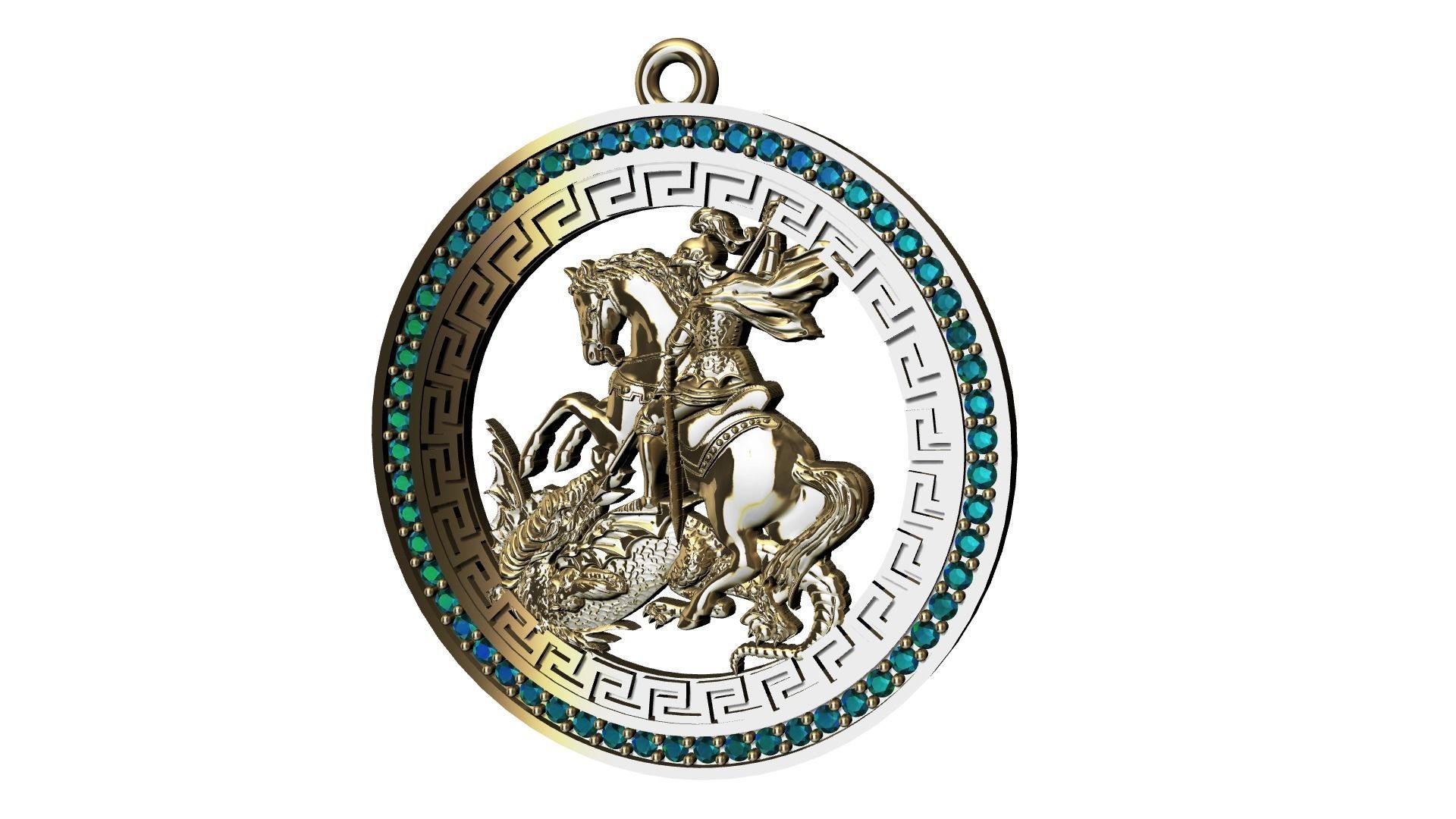 Saint George Medal Sao Jorge pingente 3D Print Model 3D print model_10