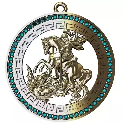 Saint George Medal Sao Jorge pingente 3D Print Model