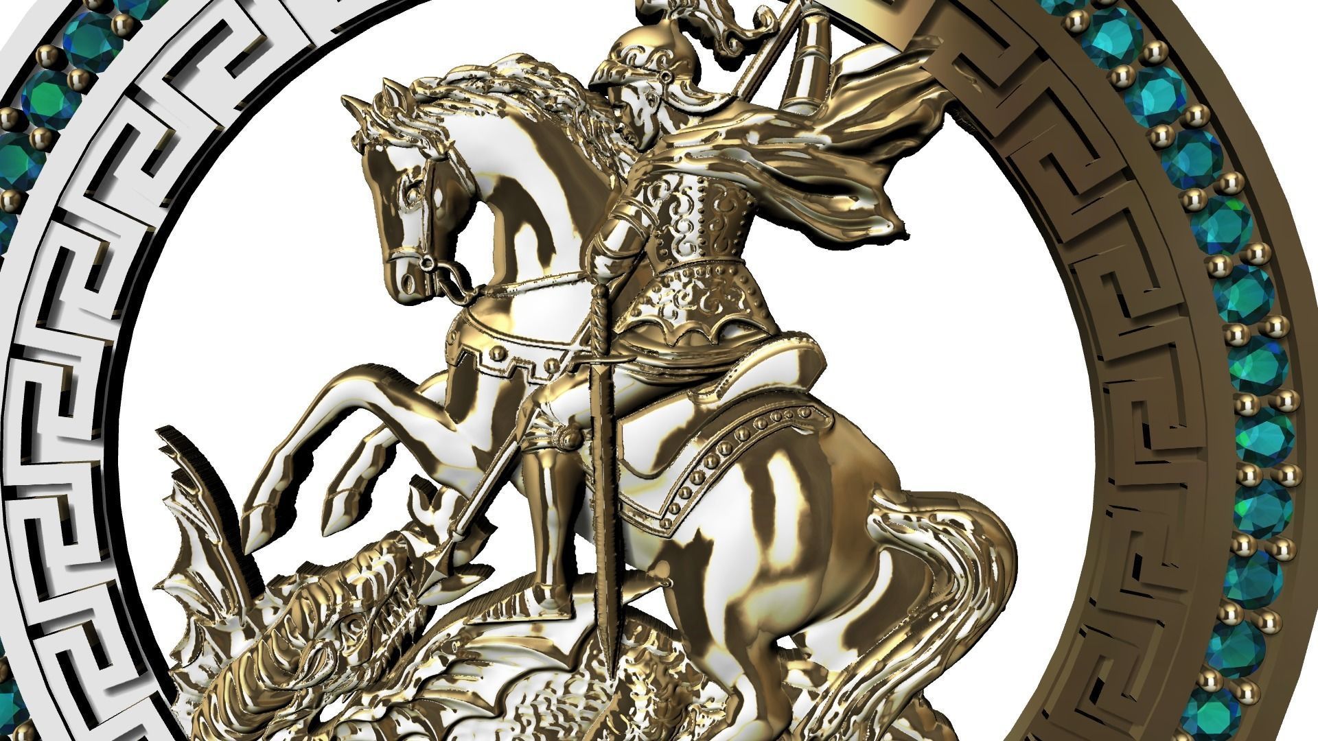 Saint George Medal Sao Jorge pingente 3D Print Model 3D print model_11