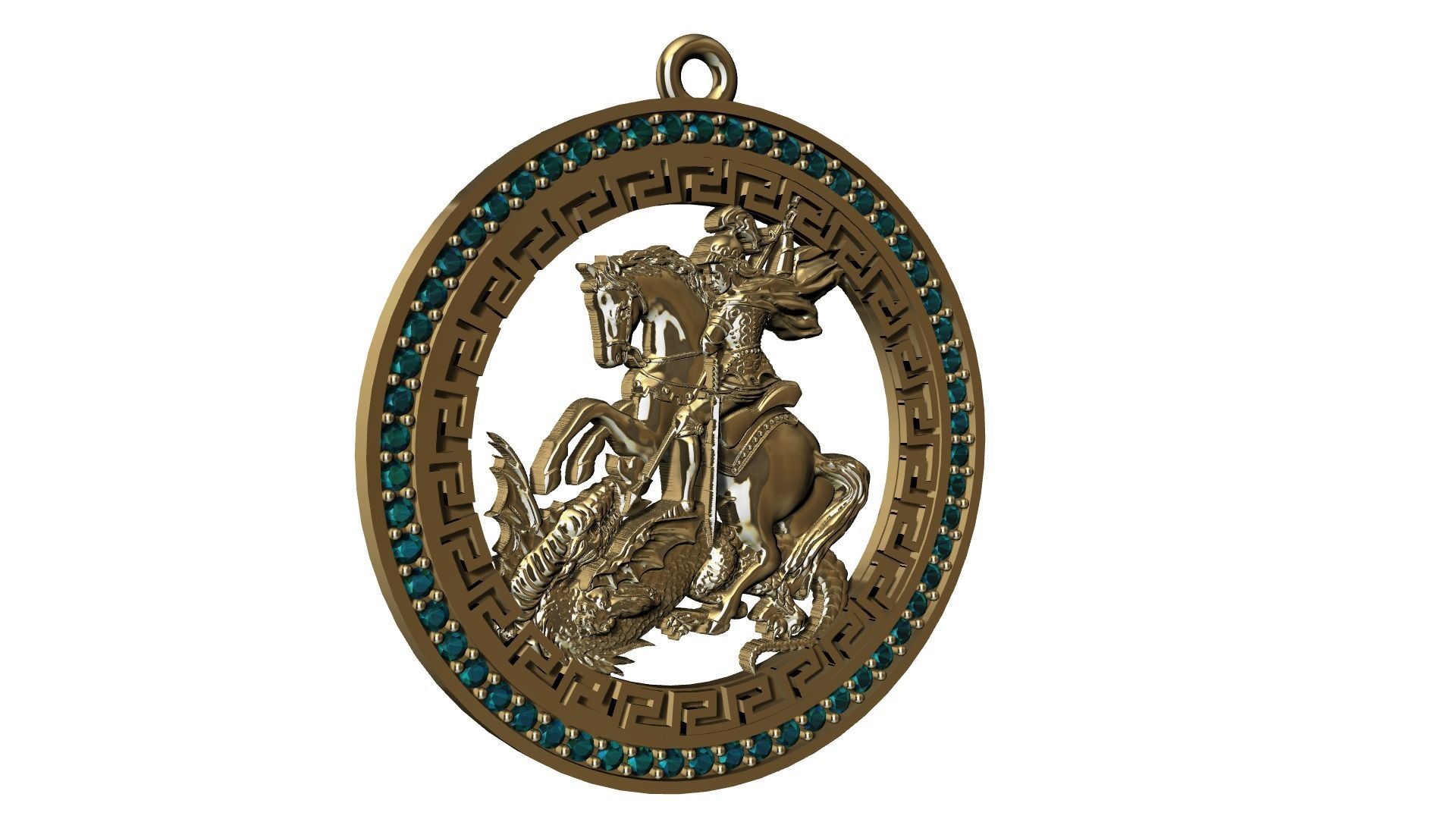 Saint George Medal Sao Jorge pingente 3D Print Model 3D print model_1
