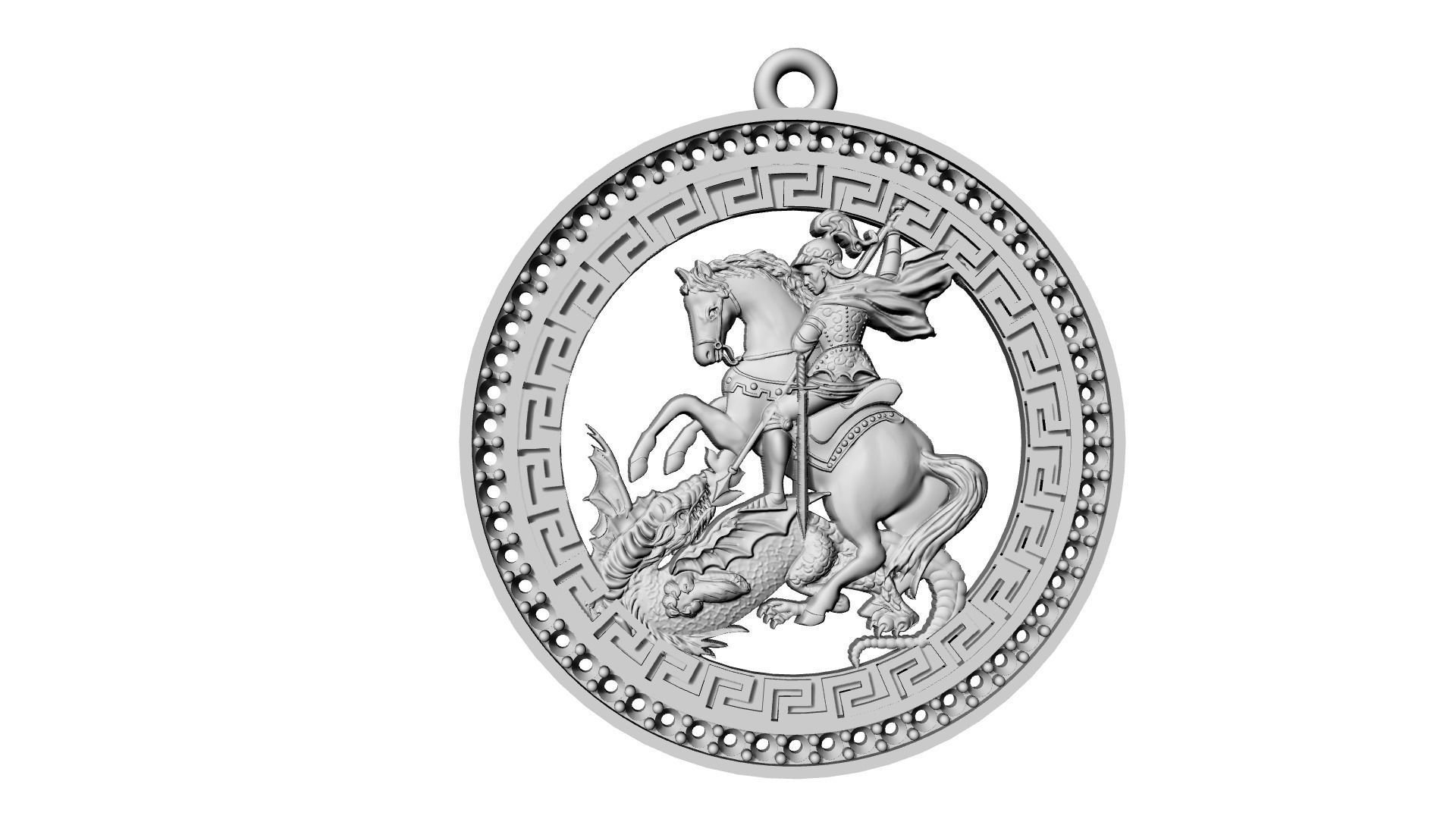Saint George Medal Sao Jorge pingente 3D Print Model 3D print model_12