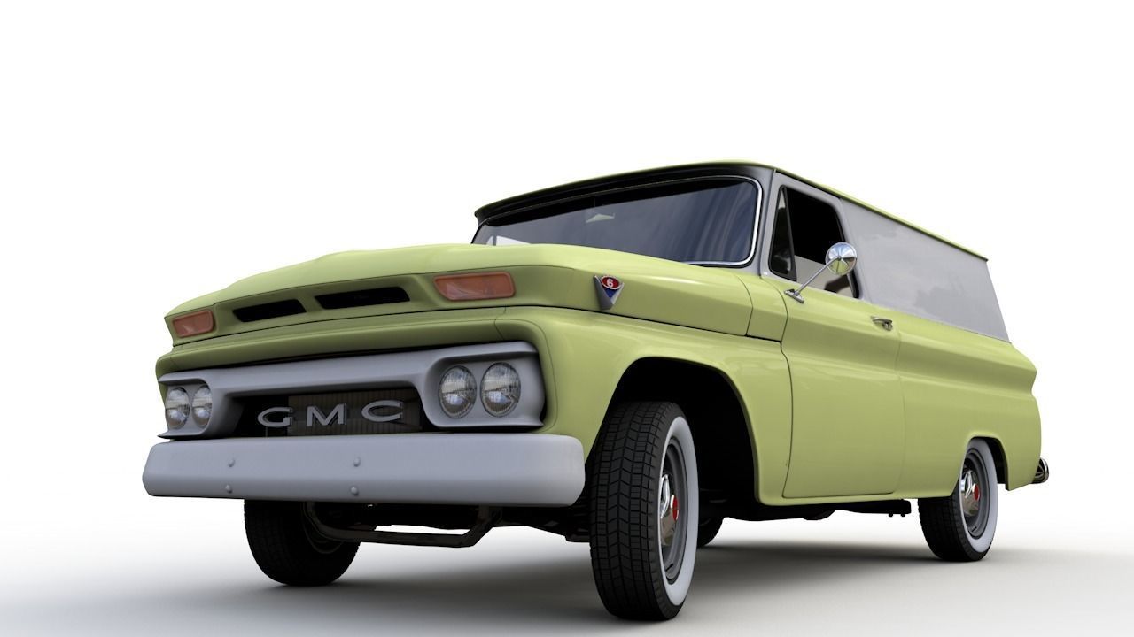 GMC PANEL TRUCK 1964 3D model_13