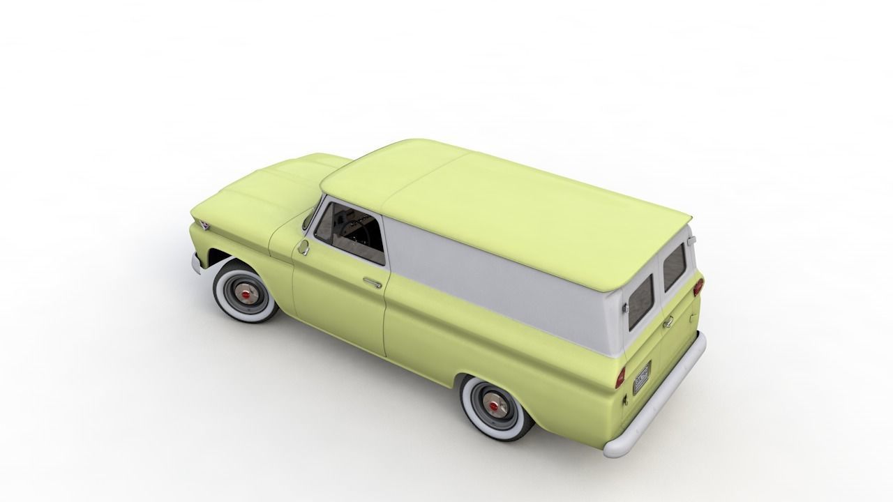 GMC PANEL TRUCK 1964 3D model_9