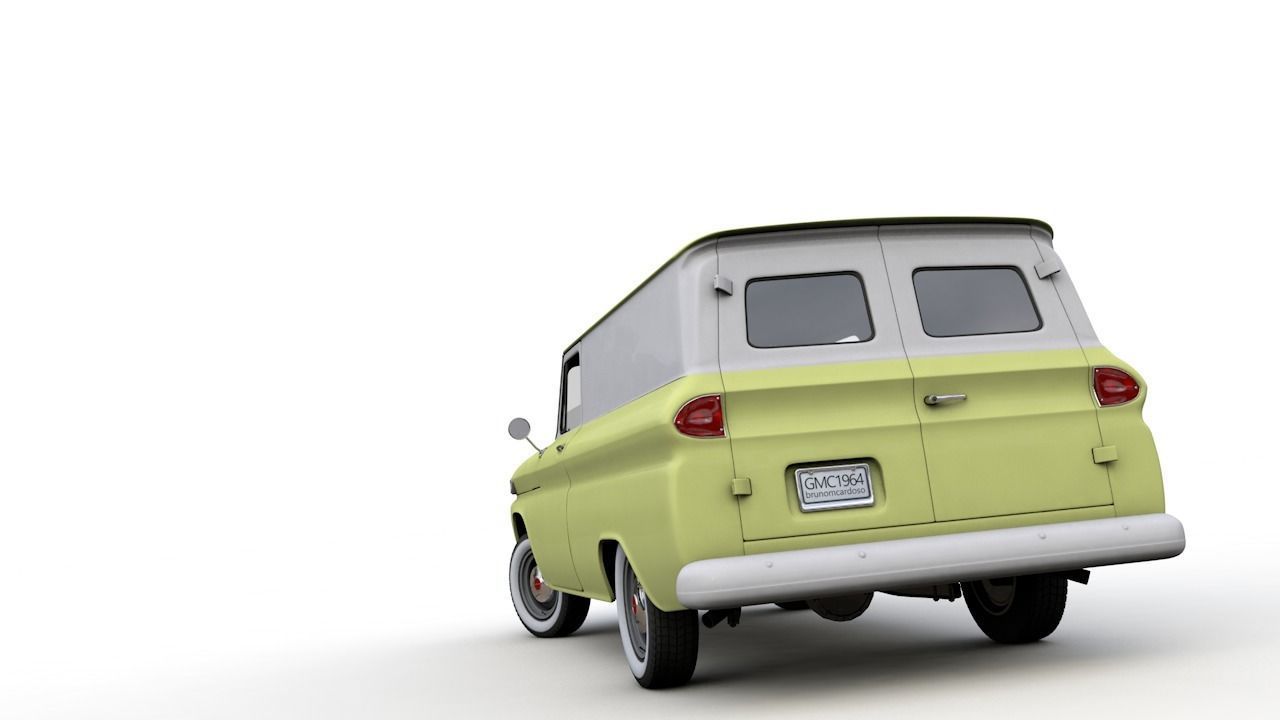 GMC PANEL TRUCK 1964 3D model_10