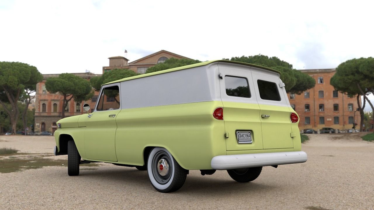 GMC PANEL TRUCK 1964 3D model_3