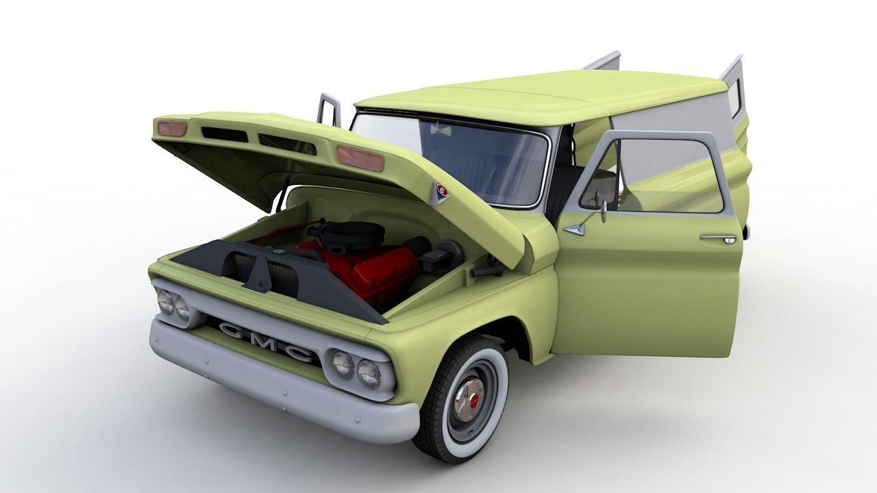 GMC PANEL TRUCK 1964 3D model_1