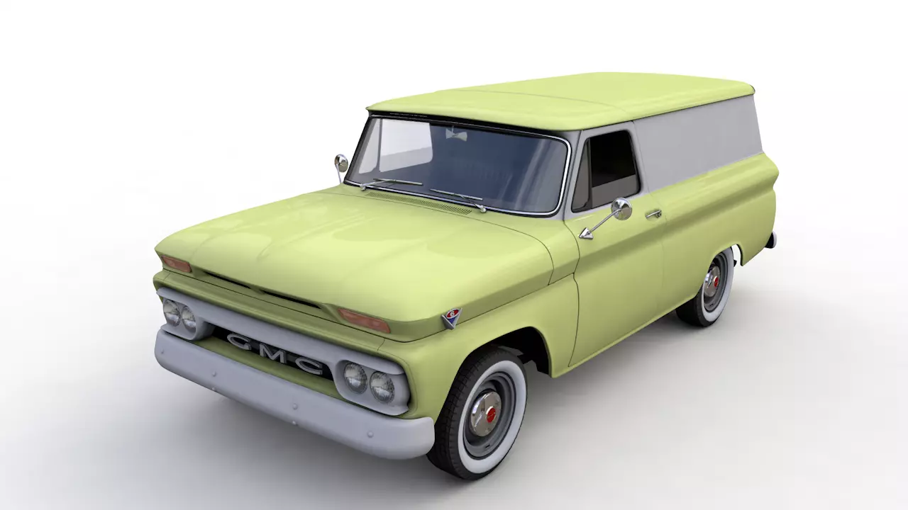 GMC PANEL TRUCK 1964 3D model_0