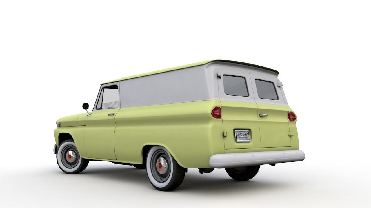 GMC PANEL TRUCK 1964 3D model_2