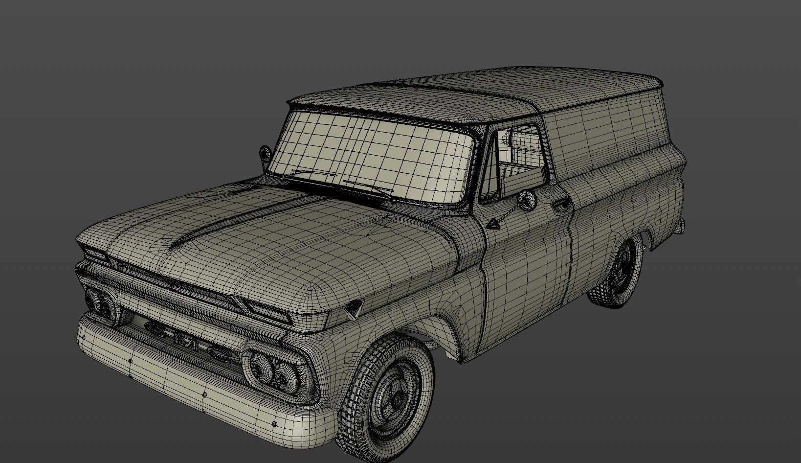 GMC PANEL TRUCK 1964 3D model_22