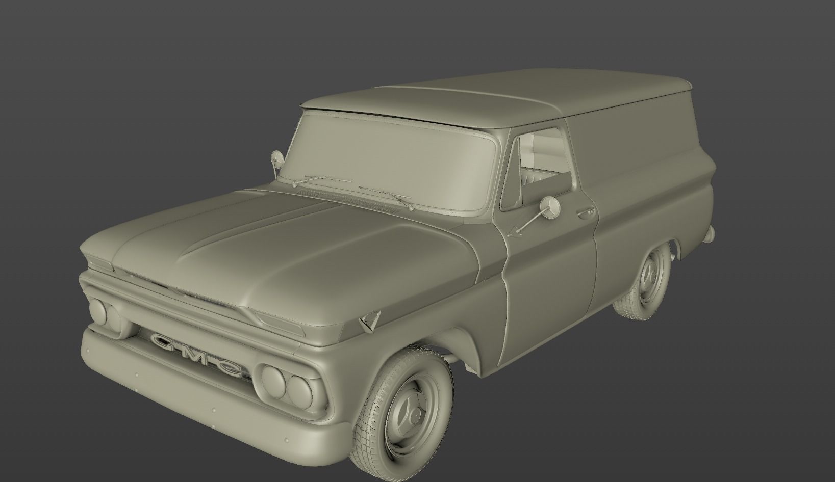 GMC PANEL TRUCK 1964 3D model_21