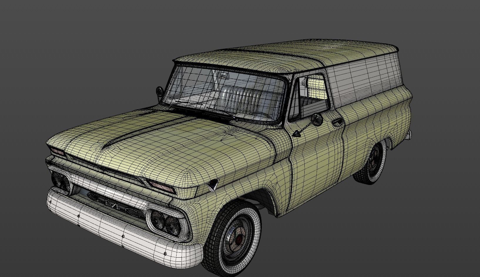 GMC PANEL TRUCK 1964 3D model_20